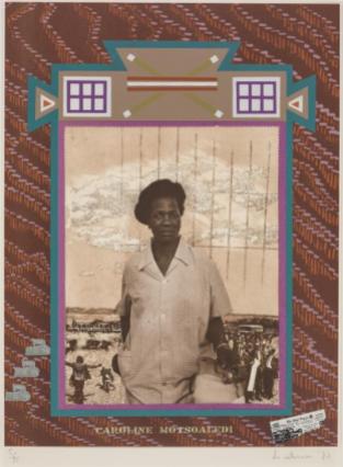 Caroline Motsoaledi 1984 Sue Williamson born 1941 Purchased with funds provided by Simon and Catriona Mordant, and the Basil and Raghida Al-Rahim Art Fund, courtesy of Goodman Gallery, 2014 http://www.tate.org.uk/art/work/P81086